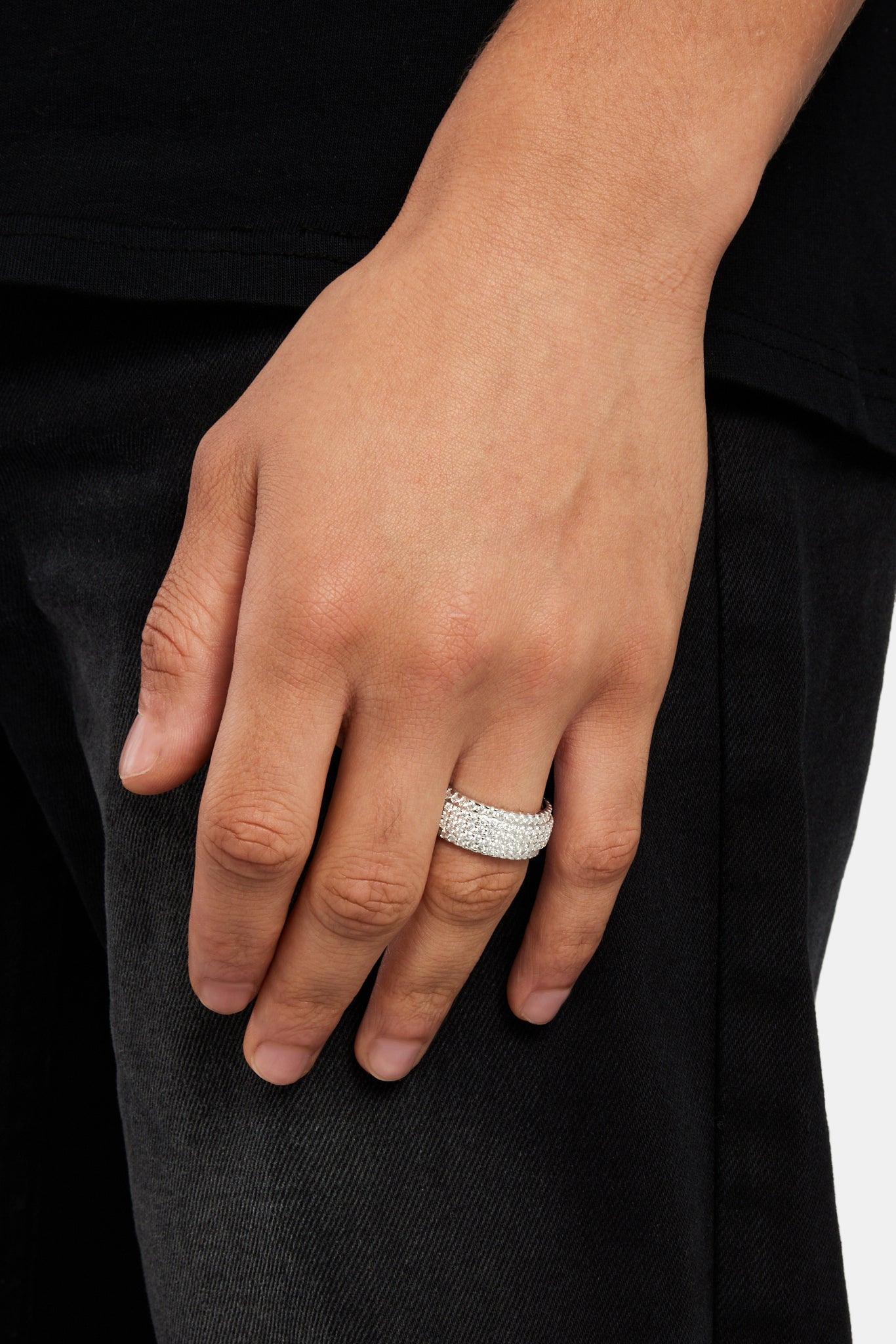 Moissanit 5-reihiger Ring – 10 mm